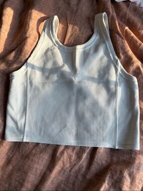 Lululemon Ribbed Softstreme Cropped Tank Top in Ivory